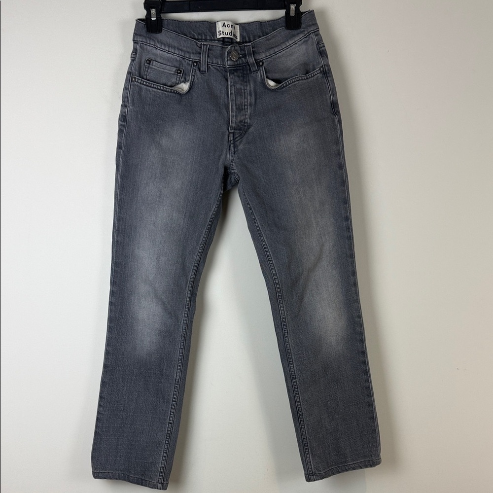 Acne Men's Grey Straight Roc Crab Jeans Size 30/32